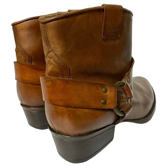 NEW Diego di Lucca Brown Leather Short Harness Western Boots Women's Size 9EE - Picture 5 of 13